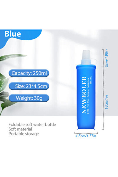 choice2 زجاجة ماء سيليكون قابلة للطي للاستخدام الخارجي BLU-250 سعة 150 مل/250...