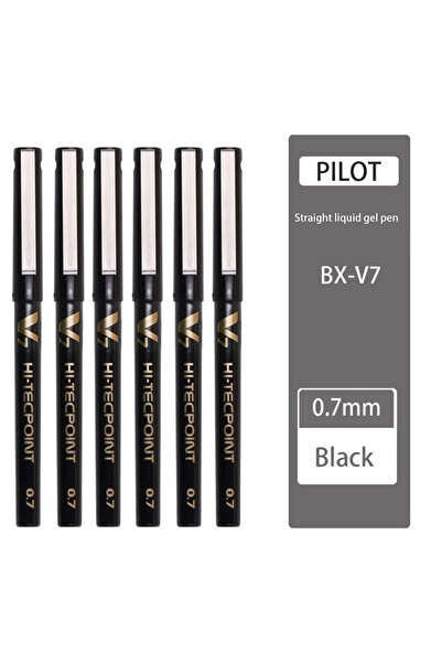 Choice Other black 6pcs Japan PILOT Gel Pen BX-V7 Straight Liquid Syringe Pen...