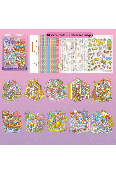 Choice1 S30268-1 Mr.Paper كتاب ملصقات بيت الحكايات الخيالية 28 قطعة، ديوراما ...