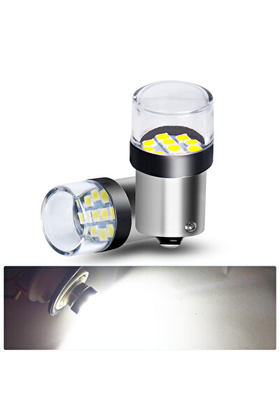 Choice1 قطعتان من مصابيح LED بيضاء BA15S لإشارات الانعطاف وأضواء الفرامل بالل...