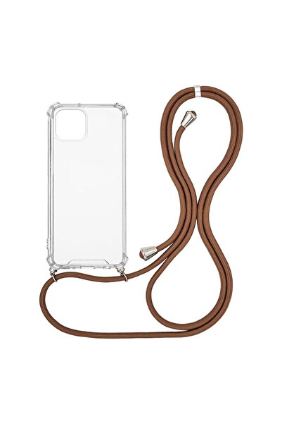 Sonique Θήκη Σιλικόνης με Κορδόνι Armor Clear Apple iPhone 13 Καφέ