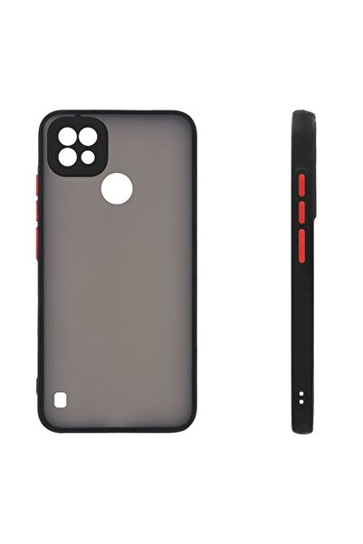 Sonique Θήκη Σιλικόνης Color Button Bumper Realme C21 Μαύρο