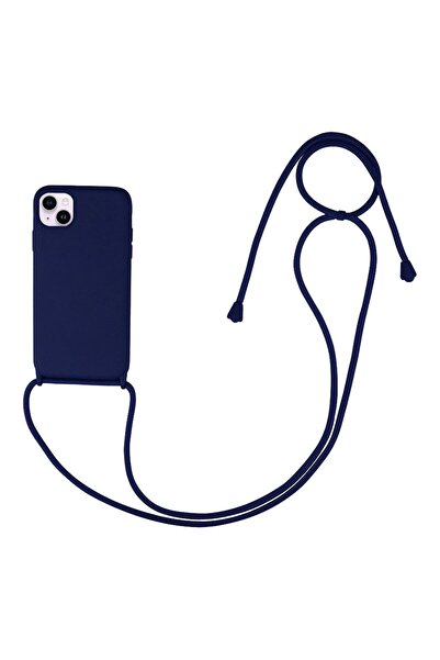 Sonique Θήκη Σιλικόνης με Κορδόνι CarryHang Apple iPhone 14 Μπλε Σκούρο