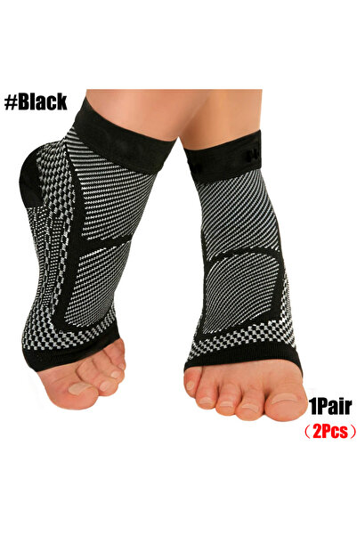 Choice3 L/XL Black 1Pair Sports Ankle Brace Compression Sleeve Plantar Fascii...