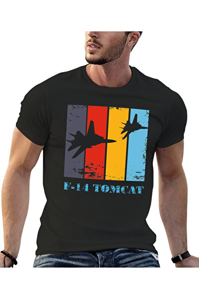 Soft Luxe تي شيرت F-14 Tomcat Retro Anime Graphic