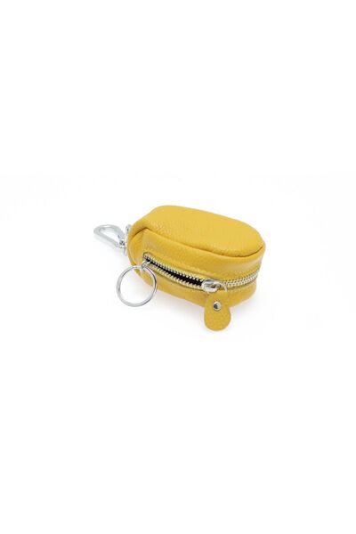 ButicCochet Key holder, made of genuine leather, 11x5 cm, Yellow - PR507
