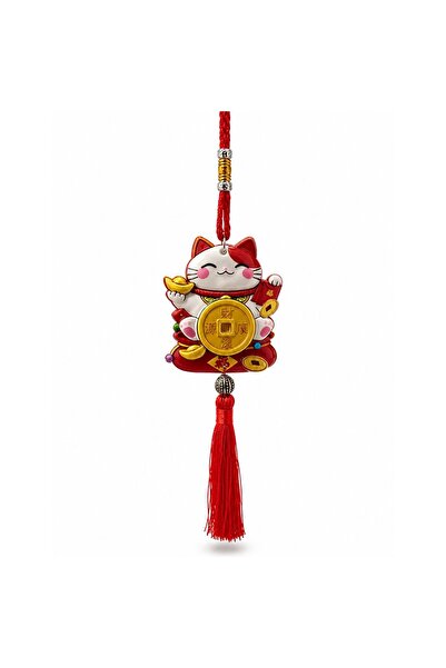 Store Asmalı Şans ve Bereket Kedisi 38 Cm | Dekoratif Maneki Neko Duvar Süsü