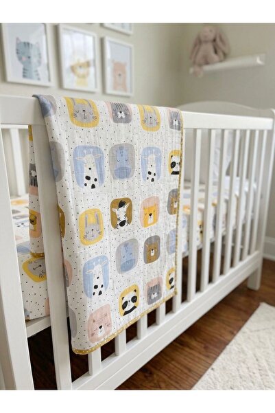 Sevza Kids Çok Amaçlı Müslin Örtü & Battaniye, Hayvanlı Desen %100 Pamuk