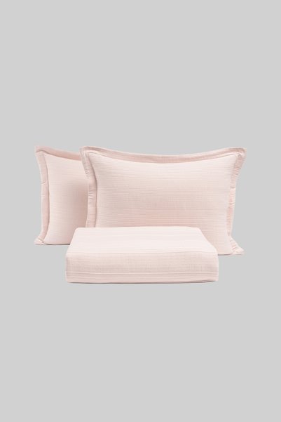 Puffy Cedra Double Bedspread Set - Salmon
