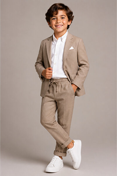 tinytrends Boys' Italian Classic 100% Cotton 3-Piece Suit