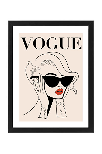 Boomah Accessories Vogue Fashion Girl Design Abstract Wall Art Poster with Fr...