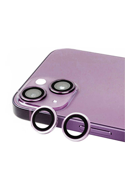 noktaks iPhone 14 Compatible Camera Lens Protector Cl-07 T24199 - Purple