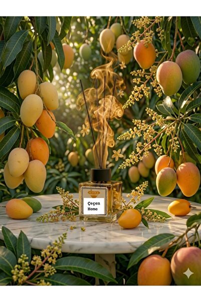 ÇEÇEN HOME Mango Kokulu Oda Kokusu Bambu Çubuklu Ev Parfümü Ortam Ferahlatıcı...