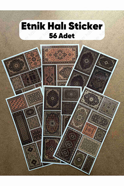 hdsticker 56 Adet Etnik Halı Kilim Desenli Motif Vintage Bohem Ajanda Defter ...
