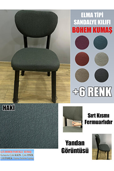 İLYEVTEKSTİLİ ELMA TİPİ SANDALYE KILIFI LÜX BOHEM KUMAŞ ÇOK KALIN %100 PAMUK,...
