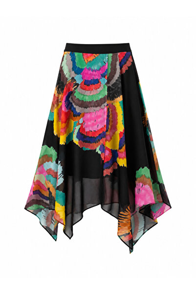 Retrobird Vera Asymmetrical Midi Skirt Women's Multi-Colored