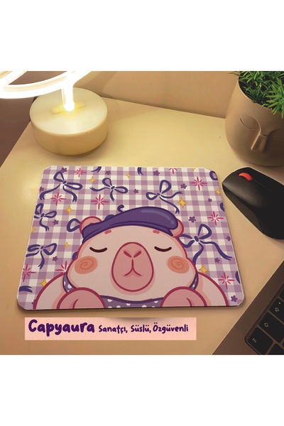 westartic Capyaura Özel Tasarım Capybara (Kapibara) Mousepad Mouse Altlığı Pad