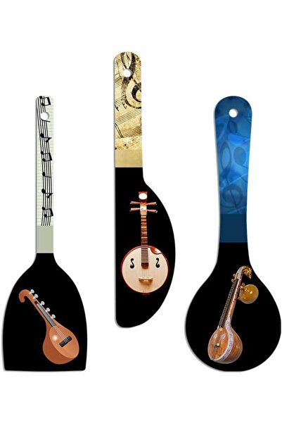 Artvibes حامل جداري خشبي على شكل آلة السيتار الموسيقية للمنزل والمكتب وغرفة ا...