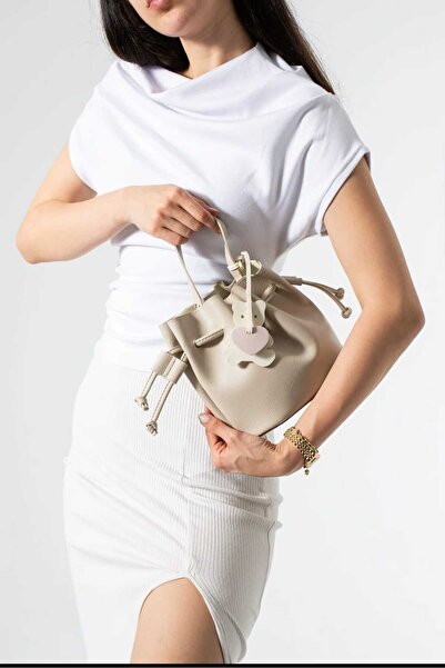 ÖZÜM ÇANTA Duru Model Women's Cat Charm Gift Hand Shoulder Crossbody Bag Tan