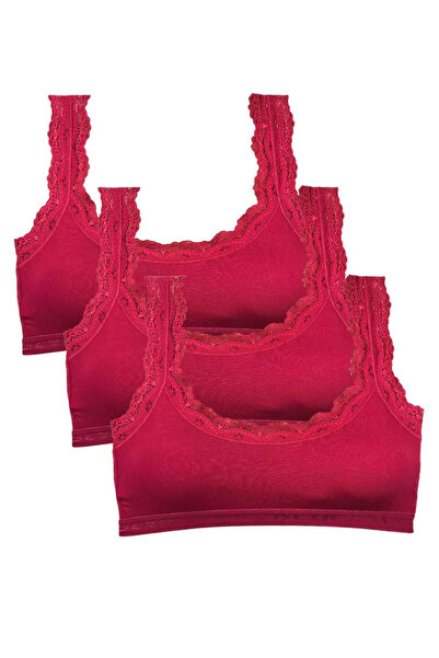 Generic Brand 3 Pieces Lace Embroidery Embroidered Padded Bamboo Women's Bust...