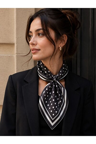 Nilbutik Polka Dot Patterned Bandana Scarf