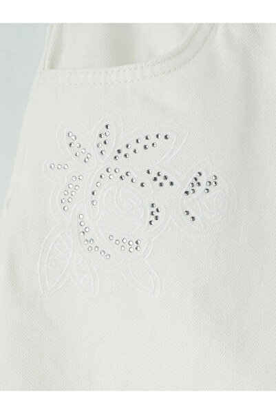 LC Waikiki White Stone Girls' Jean Skirt
