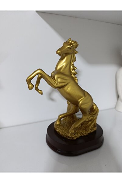Şaha kalkmış At tasarımı Gold renk