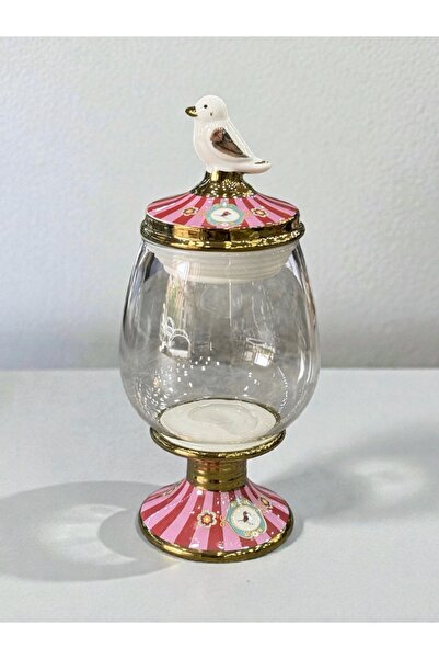 Fleurs Chic Birdy Ayaklı Cam Kavanoz Şekerlik