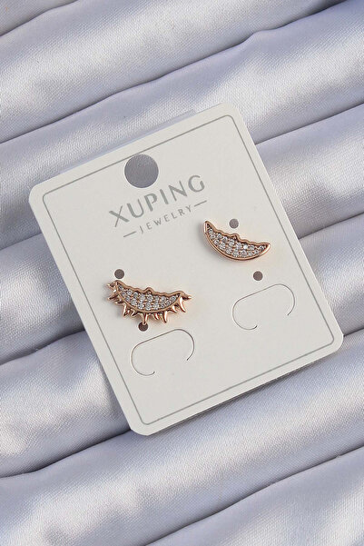 northcity n Xuping Zircon Stone Moon and Sun Design Earrings Rose Gold