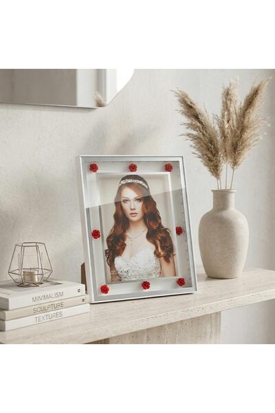 sanalbayim Dekoratif Işıklı Çiçekli Fotoğraf Çerçevesi 15x20