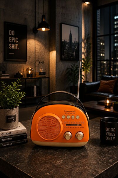VALENZA STORE Crownwell Taşınabilir Bluetooth Retro Radyo Arizona Serisi / Or...