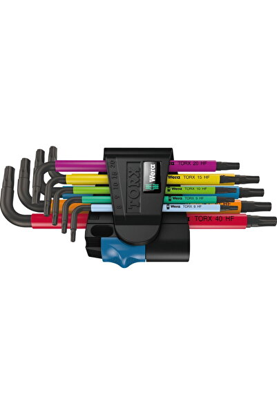 wera 967 SL/9 Set de chei hexagonale, șurubelniță, cu clemă de prindere