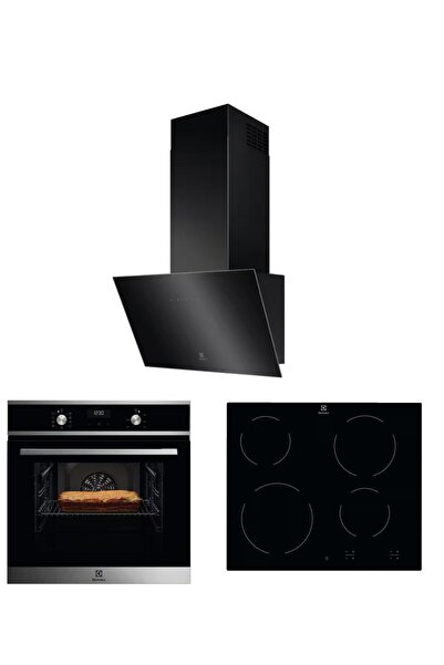 Electrolux Siyah Cam Ankastre Set - EOF5F50BX Fırın, EHF6240IOK Ocak, LVF436K...