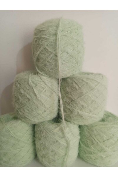 İPEK YÜN İPLİK DÜNYASI Rabbit Hair Knitting Yarn (Water Green) 100Gr