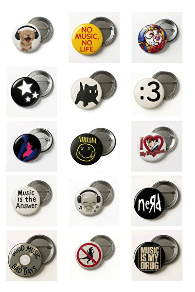 rebelberi Karışık Tasarım 15’li Rozet Seti Model 4 – Y2K Metal Pin