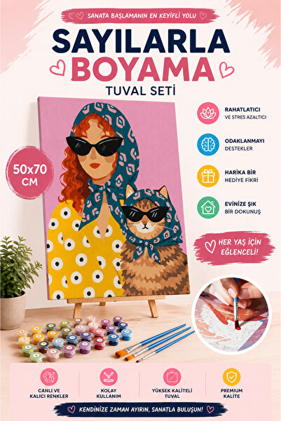 Su'lepas Sayılarla Boyama Çerçeveli Hobi Seti Numaralı Tuval Fırça Boya Dahil...