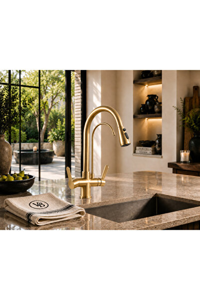 vb vitrinbanyo U Pipe Purified Spiral Sink Faucet Gold Gold