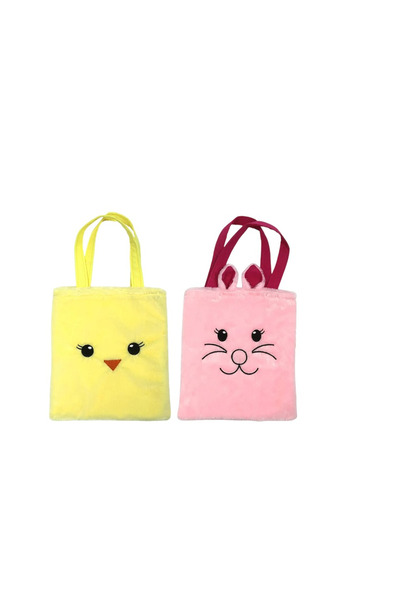 OEM Set 2 pungi pentru dulciuri cu model pui si iepuras, 25 x 28 cm, polieste...
