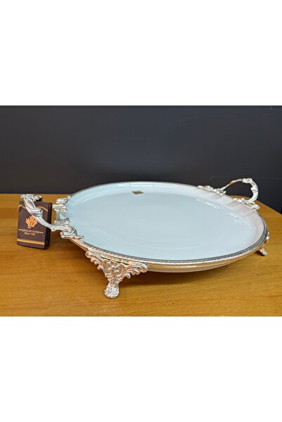 LIMOGES Classic Silver Footed Presentation Bowl 38 cm
