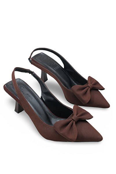 Riccon Women's Open Back Pointed Toe Thin Heeled Shoes 0012113