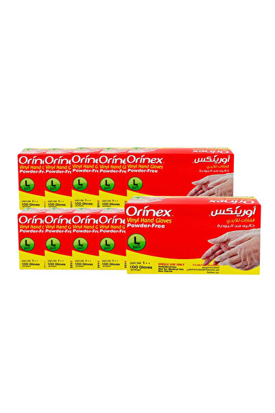 Orinex 10 Packs |   Orinex |   Powder-Free Vinyl Gloves Size L - (100 Gloves)