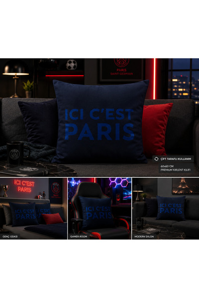 Zorluteks Paris Saint-Germain Tasarımlı 60x60 Premium Kırlent Kılıfı