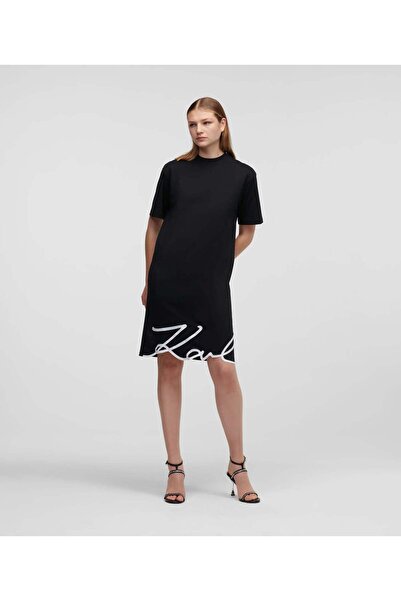 Karl Lagerfeld SIGNATURE BLACK CASUAL DRESS