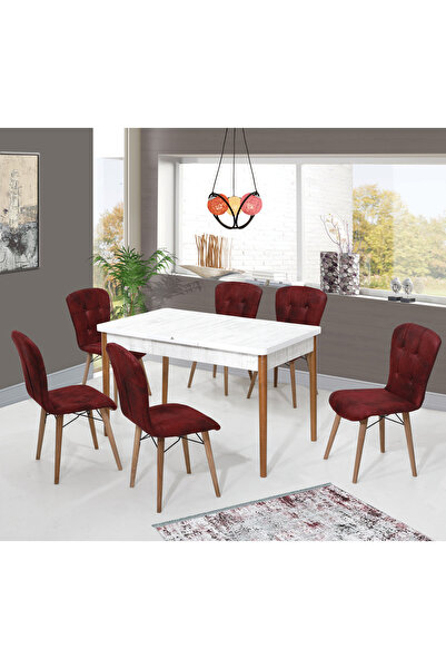 Bella Set masă și scaune Zaffiro 80 x 130-170 extensibil și 6 scaune (schelet...