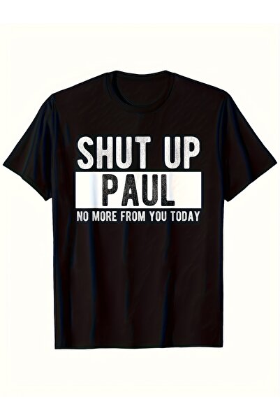 yiou trendy clothing تي شيرت رجالي ممتع عليه شعار "Shut Up, Paul"