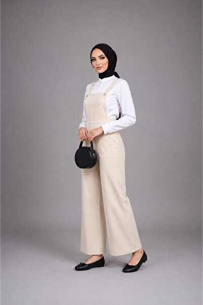 FREYA MODA Gabardin Pantolonlu Salopet Tulum