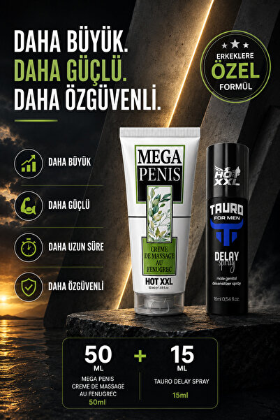 3 Etkili Penis Büyütücülü Geciktiricili 50 ml Krem & 15 ml Geciktiricili Sprey Seti
