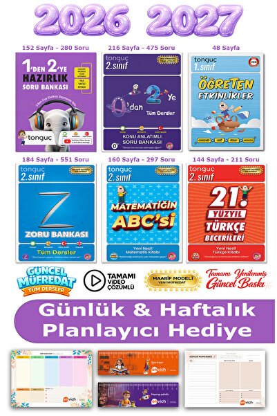 Tonguç Yayınları 2. Sınıf 1 den 2 ye Hazırlık Seti Şampiyon Paketi Tüm Dersle...