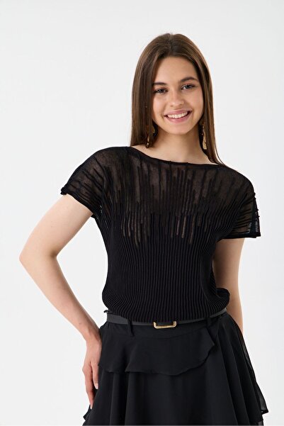 sumoda Women's Mercerized Transparent Low Sleeve Blouse