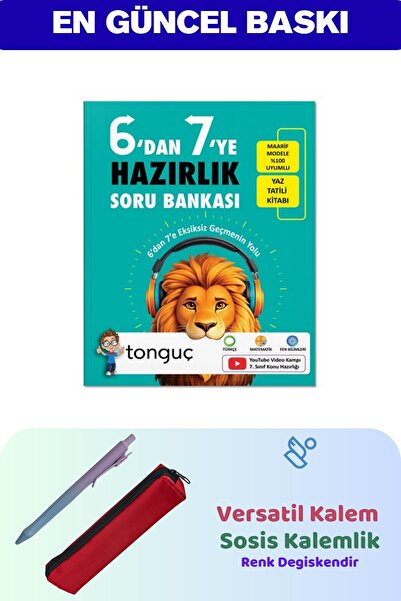 Tonguç Yayınları 6'dan 7'ye Hazırlık Kitabı - Sosis Kalemlik + Versatil Kalem